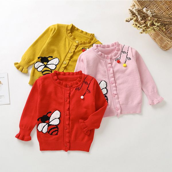 

fashion girl sweaters children knitted cardigan sweater autumn winter outer wear 2018 new children's clothing girl 1-5y n, Blue