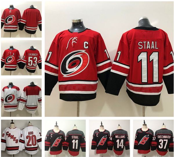 

каролина харрикейнз джерси мужчины 11 jardon стааль 20 sebastian ахо home away mens hot ice hockey трикотажных изделий, Black;red