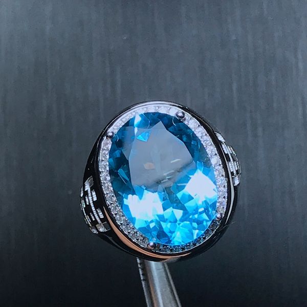 

natural z men's ring, 925 silver, exquisite craftsmanship, large grain gems, beautiful colors, Golden;silver