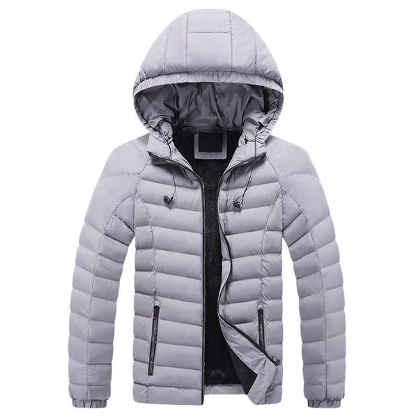 

feitong winter jacket men 2019 fashion hooded male parka jacket mens solid thick jackets and coats man winter parkas 8m355, Black