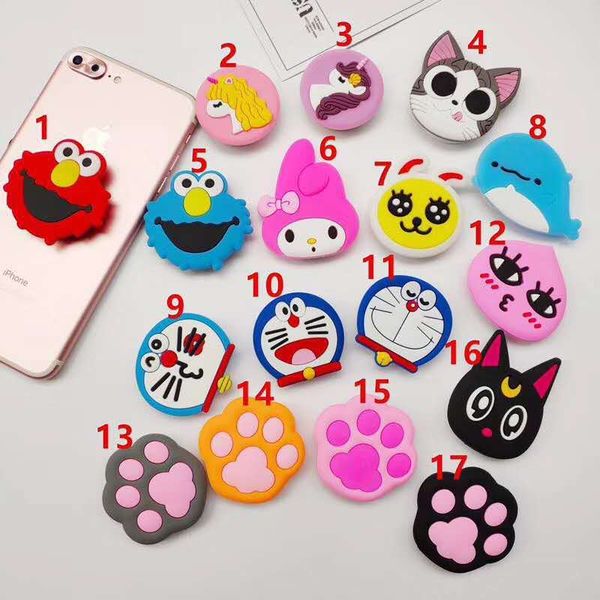 

Cartoon cell phone holder tand bracket 360 degree rotation expandable 3d grip clip air bag for iphone 7 8 x am ung android phone