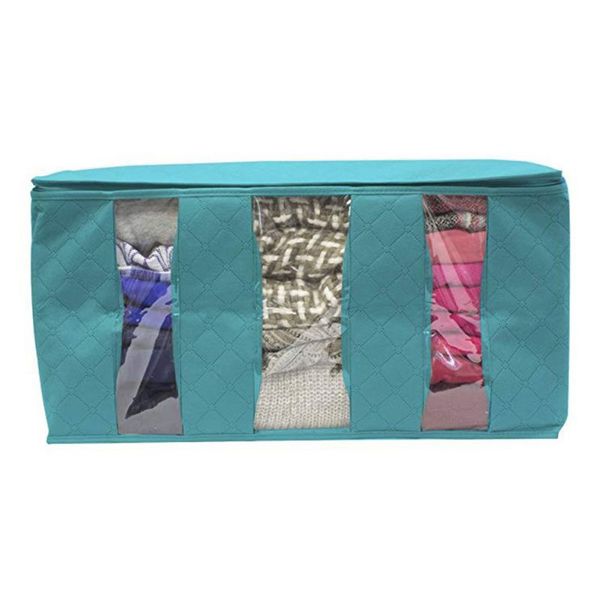 

non-woven bed bottom storage box grid easy to classify folding quilt storage bag wardrobe pants dustproof and moisture-proof