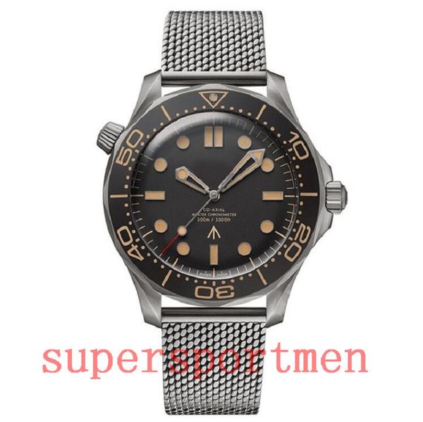 

watch men mesns limited edition skyfall mens master james bond's 007 diver 300m watches mark 50th designer steel wristwatches, Slivery;brown