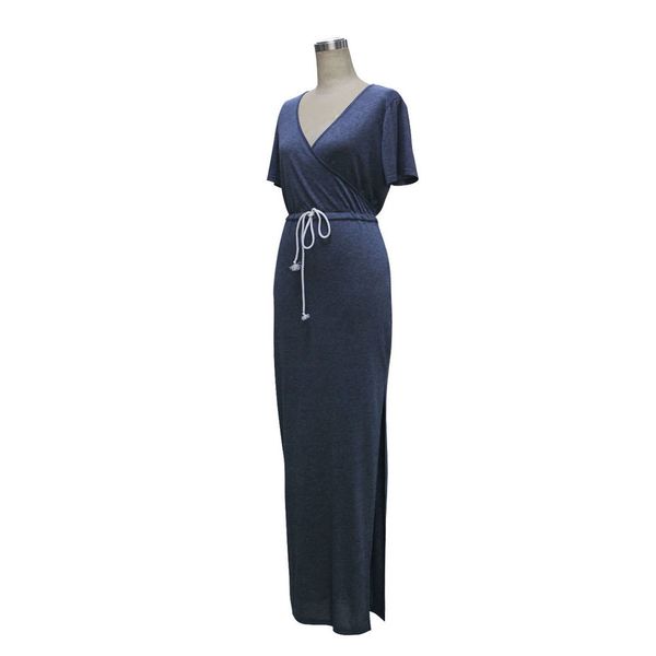 

женщины длинные платья европейский стиль drawsting шнуровкой тонкий талии vent карандаш платье платье drop доставка, Black;gray