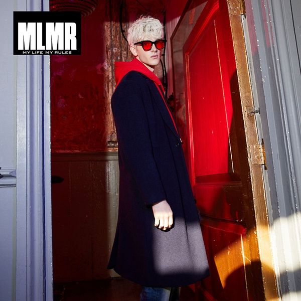 

mlmr men's midi thermal woolen coat 218327517, Black