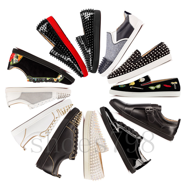 

2019 red bottom gz shoes 19ss spike sock donna spikes bottoms sneakers chaussures heels men casual women low black boots designer r559a#