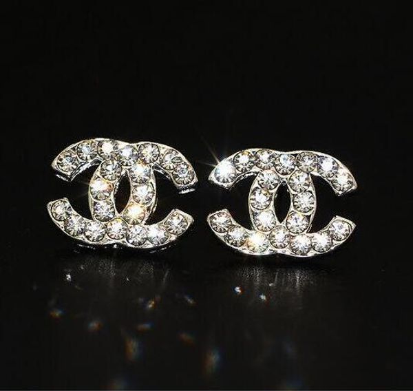 

Fa hion luxury de igner tud earring for women jewelry with cry tal diamond pearl letter de ign earring for party wedding gift