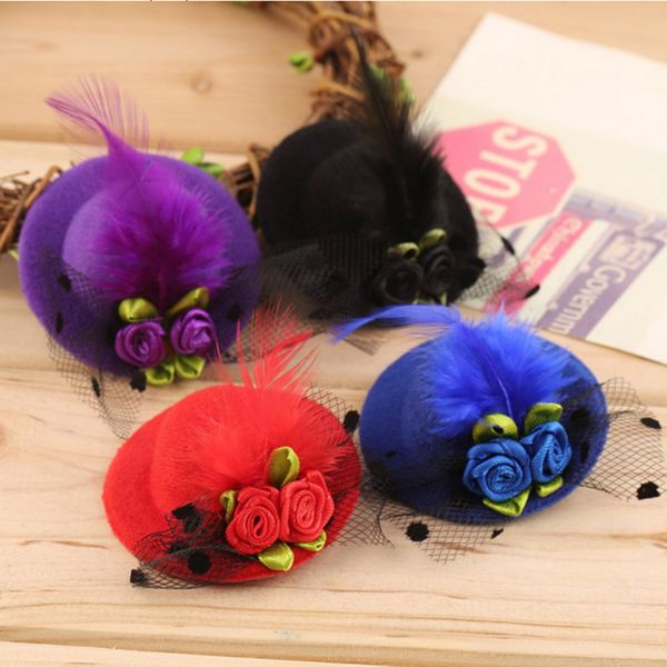 

клип горячий new подарок halloween симпатичные дети kid девушка мини hat стиль head hair party decor аксессуары с высоким качеством, Slivery;white