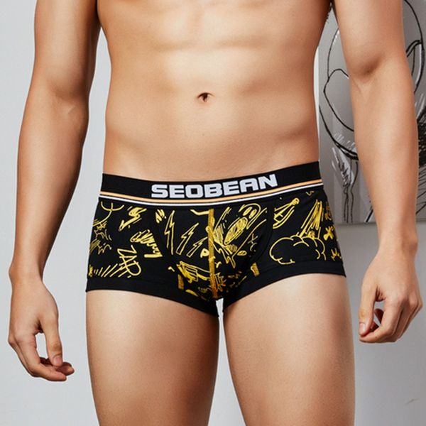 

boxer mens underwear men cotton underpants male pure men panties shorts underwear boxer shorts cotton solid cuecas#p25, Black;white