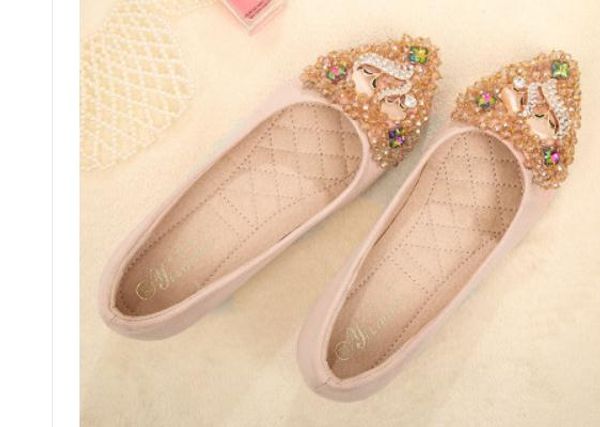 

women's shoes in spring and autumn flat bottom pointed end @95, Black
