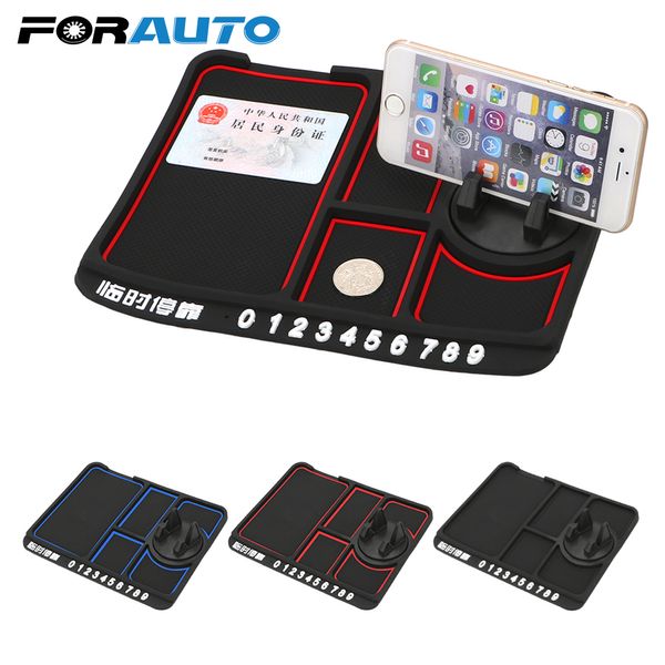 

forauto car anti-slip mat silicone auto dashboard pad with phone number plate multifunction phone holder bracket non slip sticky