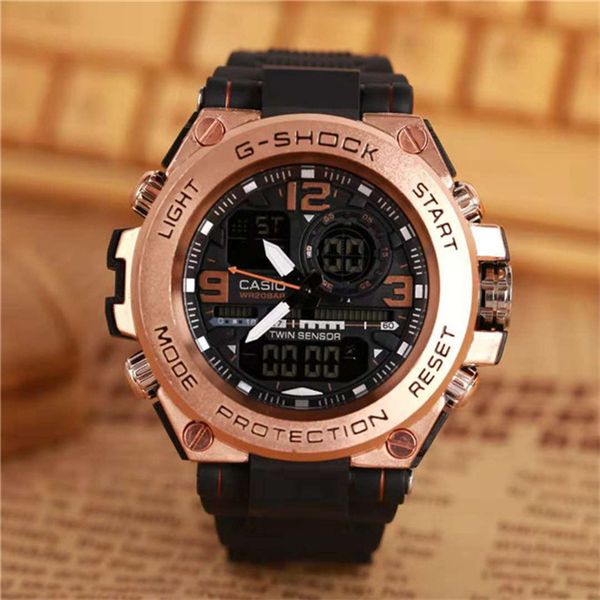 

Men PRW Sports Electronic chronograph wristwatch ga 100 110 Men's g Watch Big Dial Digital waterproof LED male shock Wrist Watches g 003