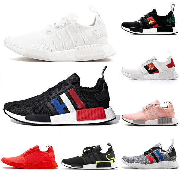 

wholesale 2020 nmd r1 runner running brand shoes for men women og triple black white japan solar red mens trainer breathable sports sneakers, White;red