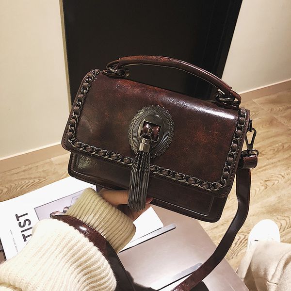 

ретро сумка женская 2020 весна новая сумка на плечо гонконг стиль дикий посланник персонализированный небольшой квадрат