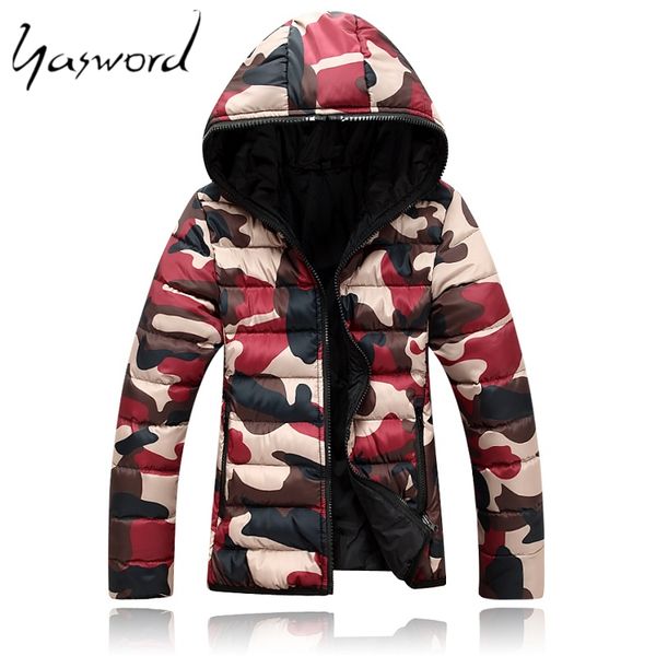 

yasword men thick coat parka heavy jackets hooded outwear cotton padded man clothes, Black