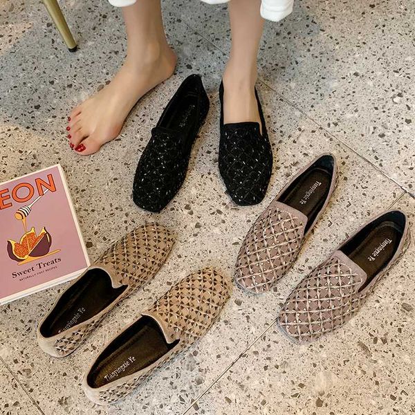 

shoes woman 2020 round toe slip-on oxfords women's casual female sneakers soft rivets studs flats autumn new slip on leather, Black