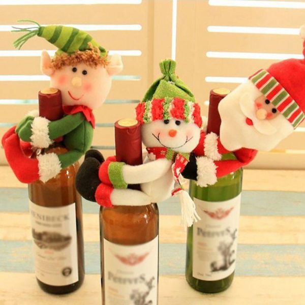 

party supplies christmas wine bottle cover snowman santa claus bottle cover dinner table christmas decorations for home ornaments fa3214