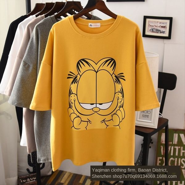 

women's short-sleeved loose large edition half-sleeved female women's short-sleeved t-shirt loose large edition half-sleeved t-shi, White