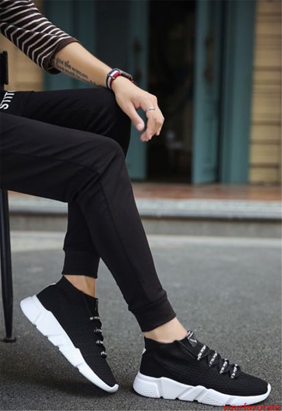 

with box fly woven breathable chaussures fashion designer shoes trainers white black sneakers men running shoes