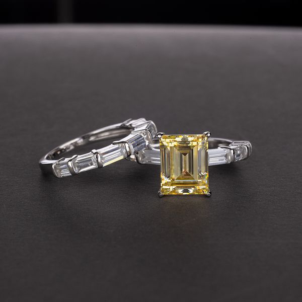 

bread diamond ring s925 silver materials luxury iced ring lady for lover fashion jewelry wholesale set diamond shine cubic zirconia 6 colour, Golden;silver