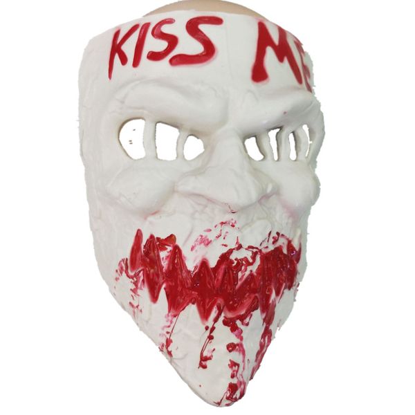 

kiss me purge mask costumehorror scary halloween skull pvc party terror masks female femme masker larp maske maska led