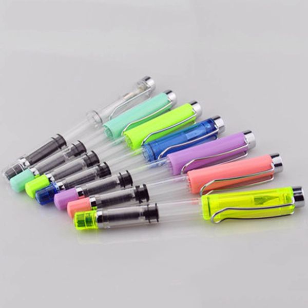 

large capicity transparent piston fountain pen office & school students supplies