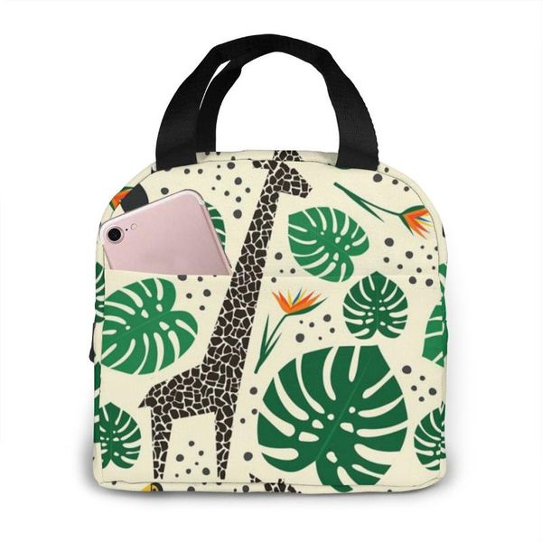 

3d cartoon jirafa cute lunch bag for women girl kids children thermal insulated lunch box tote picnic bag milk bottle pouch, Blue;pink