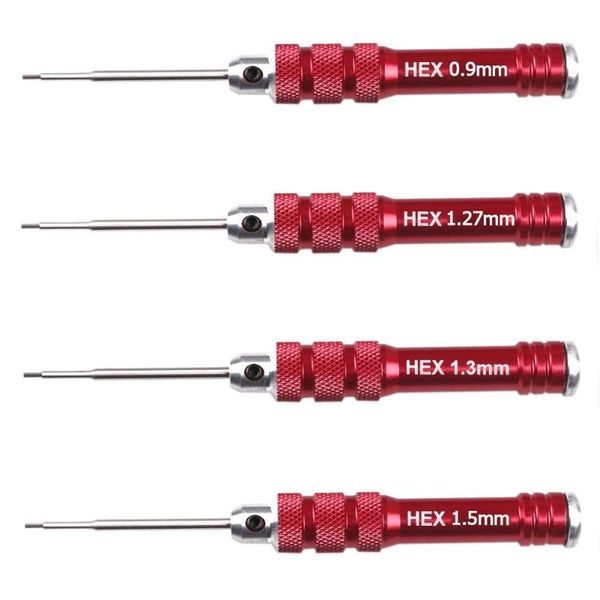 

hss red and bule handle hex screwdriver tool 0.9/1.27/1.3/1.5mm set for rc helicopter drone aircraft model metal repair tools