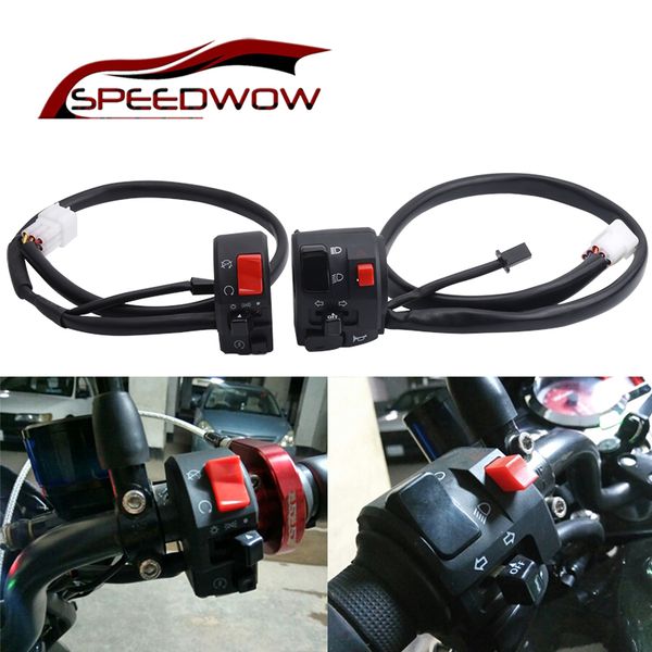 

speedwow motorcycle switches 7/8" 22mm handlebar horn button turn signal fog lamp light start button handlebar controller switch