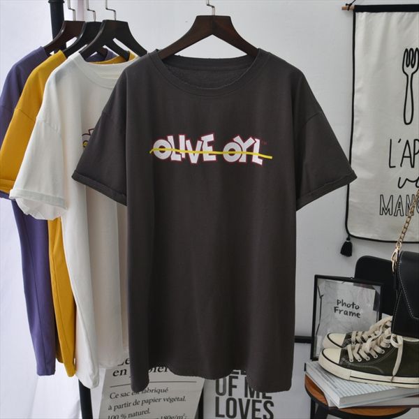 

2020 horizontal letter east gate senior female casual t-shirt t-shirt ins super fire short sleeve, White