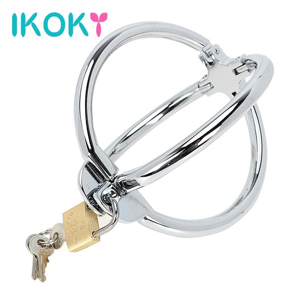 IKOKY Fetiche Cruz Mãos De Pulso Jogos Adultos Restraint Aço Inoxidável SM Bondage Sex Toys para Mulheres Sex Shop Bloqueável C18112701