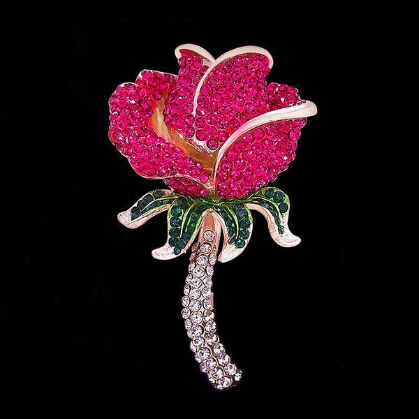 

luxurious pink red drill happy rose brooch ma'am clothes & accessories accessories brooch lead needle jewelry, Gray