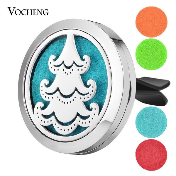 

30mm stainless steel car air freshener christmas tree aromatherapy diffuser locket without felt pads va-747, Silver
