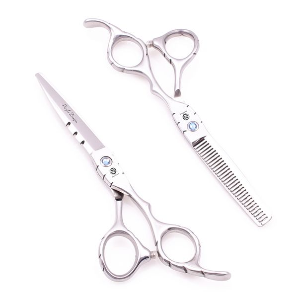 

professional hair scissors 6" 17.5cm jp 440c silver hair cutting scissors thinning shears barber scissors hairdresser set dropshipping