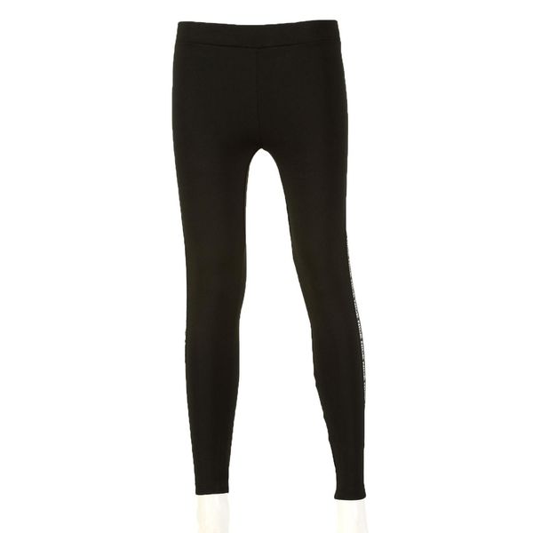 

striped leggings, Black