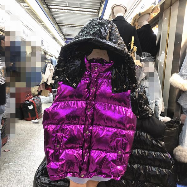 

vest vest jacket 2019 new autumn and winter mirror down cotton, Black;white