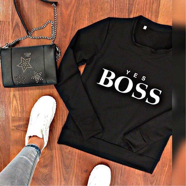 

горячие женские дизайнерские свитера модная одежда с да письмо печатные женщины роскошные с длинным рукавом круглый вырез свитер азиатский р, Black