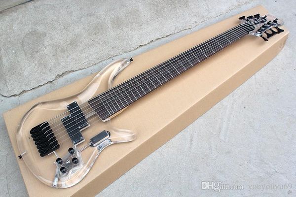 

custom factory 24 frets 7 chord acrylic body electric bass guitar