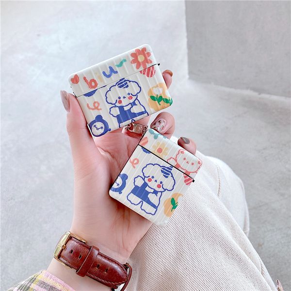 

imd soft suitcase shape sheep bluetooth wireless headphone cover for apple airpods 1 2 pro charging case