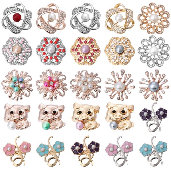 

6pcs/lot new snap jewelry 18mm snap buttons mixed crystal rhinestone pearl metal snaps for button bracelet, Golden;silver
