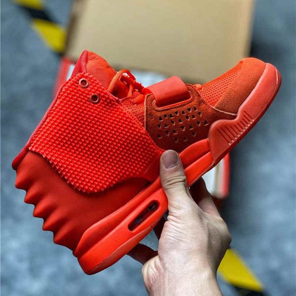 

2020 new kanye west 2 solar red october pure platinum wave runner mens basketball shoes for mens womens sports sneakers designer shoes, White;red