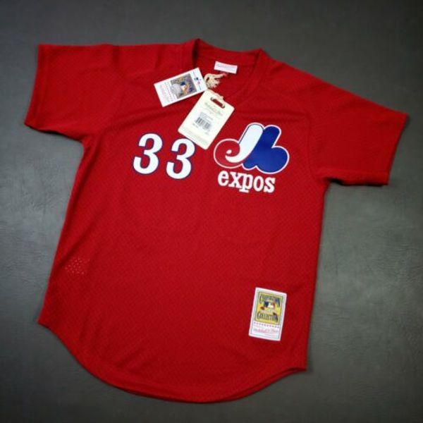 

100% stitched larry walker mitchell ness 1989 expos bp jersey size xs-5xl mens throwbacks basketball jerseys, Gray