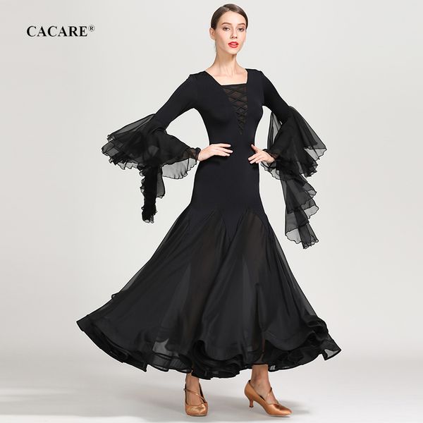 2019 Waltz Ballroom Dress Ballroom Dance Competition Dresses Standard Dance Dresses 2 Choices D0653 Long Bell Sleeve Tassels From Sarmit 74 13