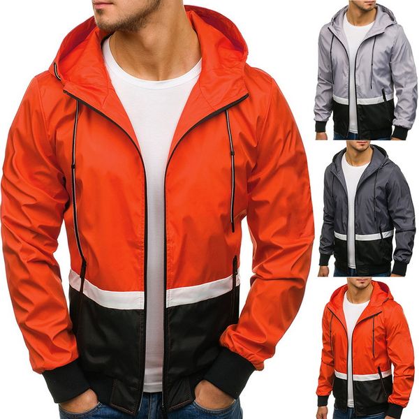 

2019 autumn jacket men windbreaker fashion jacket men hooded casual jackets male coat thin men coat outwear, Black;brown