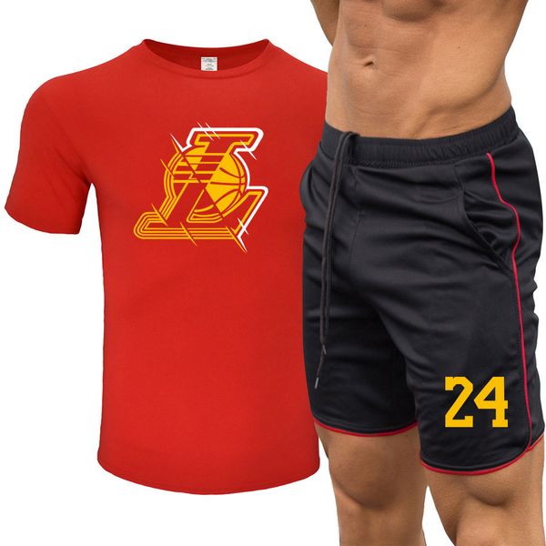 

men's exercise & fitness clothing 2020 new mens european and american style breathable two-piece suit male active thin tracksuits size