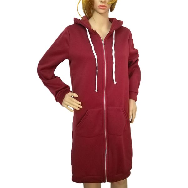 

long sleeve zipper up with pocket thickening super warm loose daily winter women coat faux velvet drawstring hood solid outwear, Black;brown