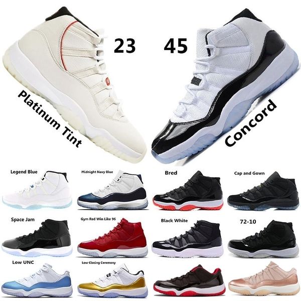 

with box 11 11s low high le space jam tint concord 45 basketball shoes men women retres bred gamma blue j11 sneakers