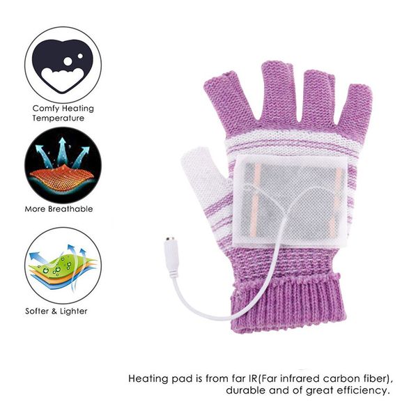 

knitted heating gloves comfortable soft winter skiing warm accessories heated guantes touch screen battery riding usb gloves