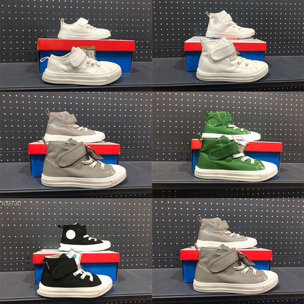 

kids chuck 1970s canvas shoes all stars 70 casual sport sneakers hook loop children high black classic boys girls skateboard trainers, Black;red