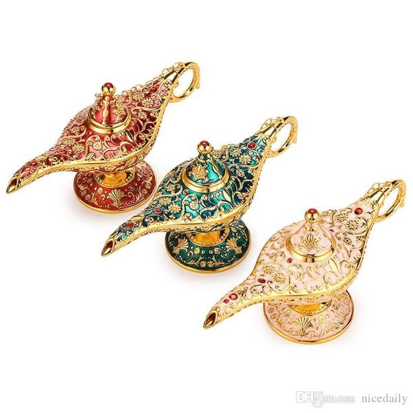 

collectable rare legend aladdin magic genie light lamp incense burners pot classic perfect festival gift wishing lamp home decor